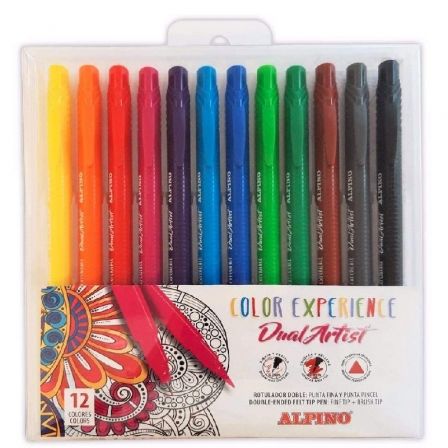 Alpino Color Experience Dual Artist Rotuladores Doble Punta, 12 Unidades Surtidas